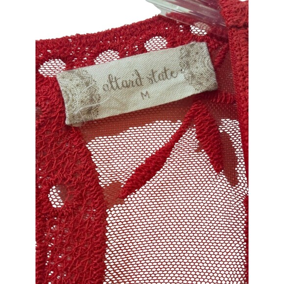 Altar'd State Lavesta Dress M Red Floral Lace Romantic Whimsical Embroidered A35 - Picture 5 of 12